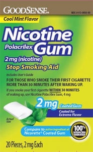 Geiss, Destin & Dunn GoodSense Nicotine Gum - Nicotine Gum, Coated, Mint, 2 mg, 20/Box - 00113-0456-60