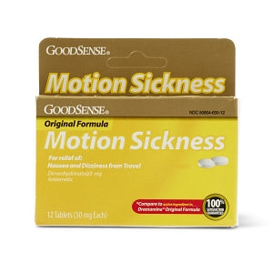 Geiss, Destin & Dunn Motion Sickness Tablets - Dimenhydrinate Tablets, 50 mg, 12/Box - 846036000894