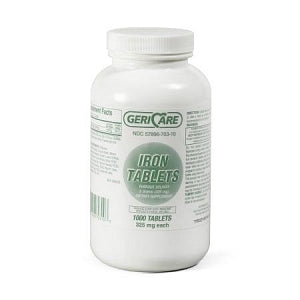 Geri-Care Pharmaceuticals Ferrous Sulfate Tablets - Ferrous Sulfate Tablet, 325 mg, 1, 000/Bottle - 57896-0703-10