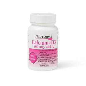 Gemini Pharmaceuticals Calcium with Vitamin D Tablets - Calcium 600 mg + Vitamin D3 400 IU Tablet, 60/Bottle - 51645-0732-06