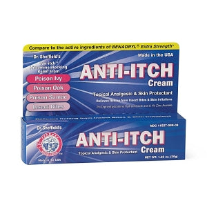 Sheffield Pharmaceuticals Anti-Itch Allergy Cream - Diphenhydramine 2% Cream, 1.25 oz. Tube - 08812124