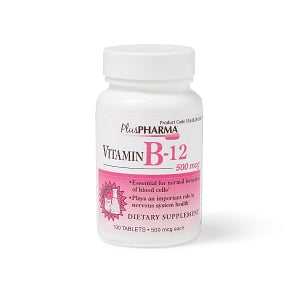 Gemini Pharmaceuticals Vitamin B-12 Tablets - Vitamin B-12 Tablet, 500 mcg, 100/Bottle - 51645-0913-01