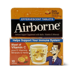 Reckitt Benckiser Inc Airborne Effervescent Tablets - AIRBORNE EFFERVES TAB ORANGE 10/TB 72/CS - 6-47865-10001-0