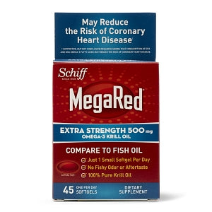 Reckitt Benckiser MegaRed Heart Health Supplements - MegaRed Omega-3 Softgel, 500 mg, 45/Box - 0-20525-10446-5