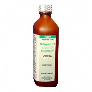 Silarx Pharm Siltussin SA (Guaifenesin) Expectorant - Siltussin SA 100 mg Sugar-Free / Alcohol-Free Liquid Expectorant, 16 oz. Bottle - 54838-0117-80