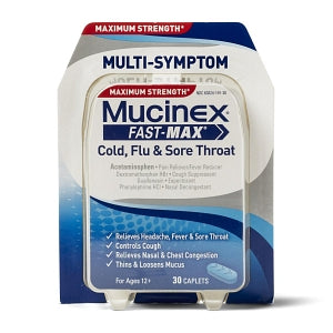 Reckitt Benckiser Inc Mucinex Cough and Cold Medicine - Cough and Cold Mucinex, Cold + Flu + Throat, Adult, Caplets, 20/Box - 63824-0237-20