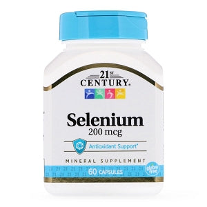 21ST Century Healthcare, Inc. Selenium Tablets - Selenium Caplet, 200 mcg, 60/Bottle - 7-40985-21154-0