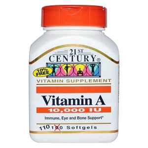 21ST Century Healthcare, Inc. Vitamin A 10, 000 IU Softgels - Vitamin A Softgel, 10, 000 IU, 110/Bottle - 7-4098521464-0