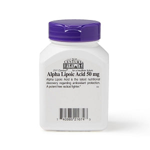 21ST Century Healthcare, Inc. Alpha Lipoic Acid Supplements - Alpha Lipoic Acid Tablet, 50 mg, 90/Bottle - 7-4098521674-3