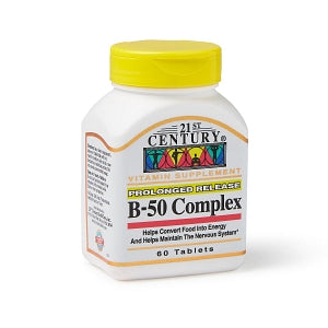 21ST Century Healthcare, Inc. Vitamin B-50 Oral Tablets - Vitamin B-50 Complex Tablet, 60/Bottle - 7-4098522251-5