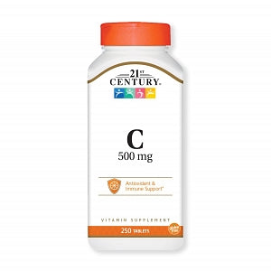 21st Century Healthcare Vitamin C Tablets - Vitamin C Tablet, 500 mg, 250 per Bottle - 7 40985 22338 3