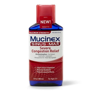 Reckitt Benckiser Inc Mucinex Cough and Cold Medicine - Cough and Cold Mucinex, Sinus-Max, Liquid, 6 oz. - 63824-0261-66