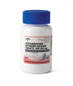 Medline Acetaminophen Extended-Release Caplets - Acetaminophen, 650 mg Extended Release Caplet, 50/Bottle - OTC33350N