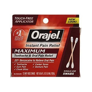 Church & Dwight Inc Orajel Maximum Toothache and Oral Pain Relief - Topical Pain Relief, Orajel, Swab, Maximum - 3-10310-37441-9