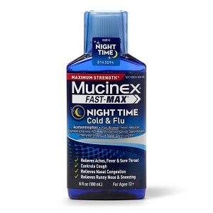 Reckitt Benckiser Inc Mucinex Cough and Cold Medicine - Cough and Cold Mucinex, Night Cold and Flu, Adult, 6 oz. - 63824-0500-66