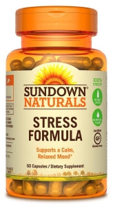 Sundown Naturals Sundown Naturals Stress Formula - L-theanine and Herbs Stress Capsule, 100 mg, 60/Bottle - 0-30768-52676-4