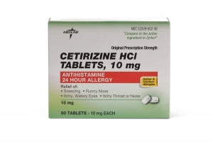 Perrigo Cetirizine Tablets - Cetirizine, 10 mg Tablet, 90/Bottle - OTC6817N