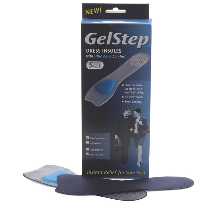 GelStep Dress Shoe Insoles with Low Metatarsal Pad