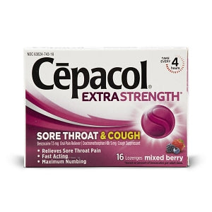 Reckitt Benckiser Cepacol Throat Lozenges - Throat Lozenges, Cepacol, Extra Strength, Berry, 16/Box - 63824-0743-16