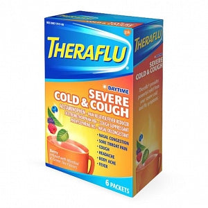 Glaxo Smithkline Plc TheraFlu Daytime Severe Cold / Cough Powder - TheraFlu Daytime Severe Cold and Cough Hot Liquid Powder, Berry Flavor, 6 Single-Dose Packets / Box - 00067-7917-06