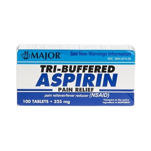 Major Pharmaceutical Aspirin Buffered Tablets - Tri-Buffered Aspirin, 325 mg Tablet, 100/Bottle - 00904-2015-59