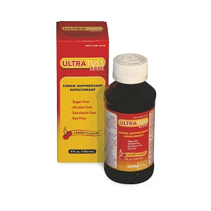 Ultra Seal Corporation Guaifenesin Syrup with Dextromethorphan - Liquid Cough Syrup with Guaifenesin 100 mg and Dextromethorphan 10 mg, Sugar Free, Alcohol Free, Cherry Flavor, 4-oz. Bottle - 01500-162-86