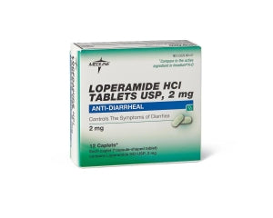 Medline Loperamide Antidiarrheal Caplets - Loperamide HCL Caplets, 2 mg, 12/Box - OTCS0801C2