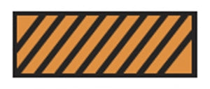 Aspen Surgical ColorTrack Instrument ID Sheet Tapes - Instrument I. D. Tape, Orange and Black Diagonal Stripe - 159002EEA