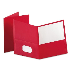 Esselte Pendaflex Leather-Grain Two-Pocket Portfolios - Red 8.5" x 11" Embossed Leather-Grain Two-Pocket Portfolio - 57511