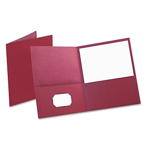 Esselte Pendaflex Leather-Grain Two-Pocket Portfolios - Burgundy 8.5" x 11" Embossed Leather-Grain Two-Pocket Portfolio - 57557