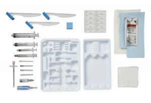 Medline Single Shot Epidural Trays with Pharmaceuticals - Single-Shot Epidural Tray, 18G X 3.5" Tuohy Needle, Glass LOR Syringes: Syringe, with Pharmaceuticals - PAIN9002S