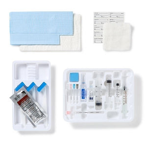 Medline Universal Single Shot Tray - Single Shot Epidural Tray with No Tuohy Needle and 7 mL Plastic LOR Syringe, with Sodium Chloride and Lidocaine - PAIN9012S