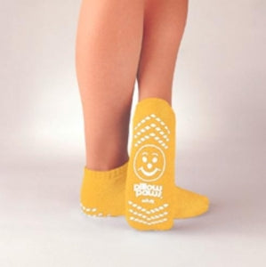 Principle Business Yellow Single Imprint Terries Slipper Socks - Single Imprint Slipper, Yellow, Size 2XL - 3902