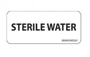 PDC Healthcare Sterile Water Labels - Label, Sterile Water, 2-1/4" x 1", White, 420/Roll - MV04SW0361