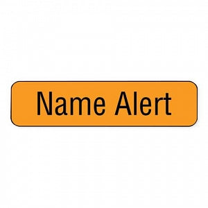 PDC Healthcare Name Alert Labels - Name Alert Label, Fluorescent Orange, 1-1/4" x 5/16", 760/Roll - MV01FO0047