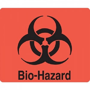 PDC Health Paper Communication Labels - Biohazard Label, Red, 3-5/8" x 3" - 20-1