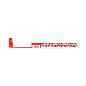 PDC Healthcare Securline Barcode Blood Wristbands - Secureline Blood Wristband with 8 Bar Code / Alphanumeric Labels on Band, Red - 2434-16-PDB