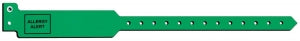 PDC Healthcare Allergy Alert ID Bands - Sentry Alert ID Band with "Allergy Alert" Preprinted, Adult, Kelly Green - 5052-22-PDJ