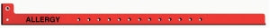 PDC Healthcare Allergy Alert ID Bands - Sentry Alert ID Band with "Allergy" Preprinted, Adult / Pediatric, Red - 5065-16-PDM