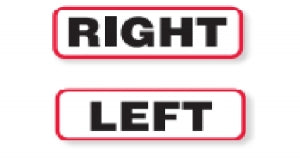 PDC Healthcare Right and Left Labels - "Right" Label, White / Red, 1-1/4" x 3/8" - 59700522