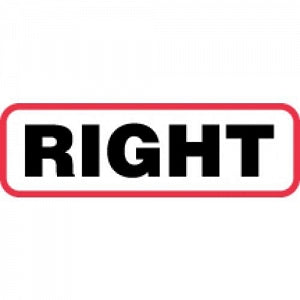 PDC Healthcare Right and Left Labels - "Right" Label, White / Red, 1-1/4" x 3/8" - 59700522