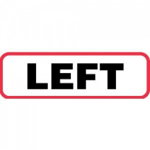 PDC Healthcare Right and Left Labels - "Left" Label, White / Red, 1-1/4" x 3/8" - 59700524