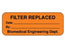 PDC Healthcare Filter Replaced Labels - Filter Replaced Label, Fluorescent Orange - 59701753