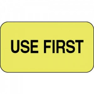 PDC Healthcare First Use Paper Lables - First Use Paper Label, 1-5/8" x 7/8", Yellow, 1, 000/Roll - 59702205