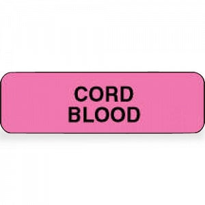 PDC Healthcare Cord Blood Labels - Cord Blood Label, 1-1/4" x 3/8", Fluorescent Pink - 59702223