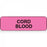 PDC Healthcare Cord Blood Labels - Cord Blood Label, 1-1/4" x 3/8", Fluorescent Pink - 59702223