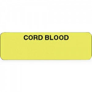 PDC Healthcare Cord Blood Labels - Cord Blood Label, 2-7/8" x 7/8", Fluorescent Yellow - 59702224