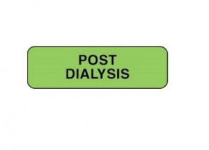 PDC Healthcare Post Dialysis Labels - Post Dialysis Label, Fluorescent Green, 1-1/4" x 3/8", 1000/Roll - 59704045