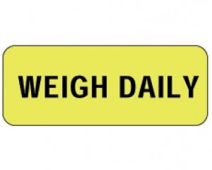 PDC Healthcare Weigh Daily Labels - Weigh Daily Label, 1-1/4" x 7/8", Yellow - 59704910