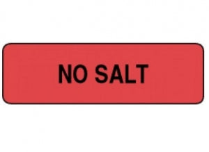 PDC Healthcare FormalinPermanent Warning Label - "No Salt" Label, Fluorescent Red, 3/8" x 1-1/4" - 59705412